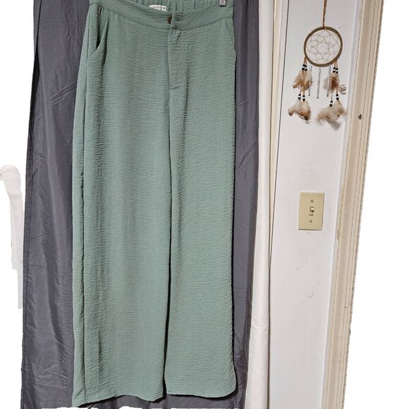 Woman's lag and loose minimalist style lightweight flared dress casual pants L - Picture 1 of 9